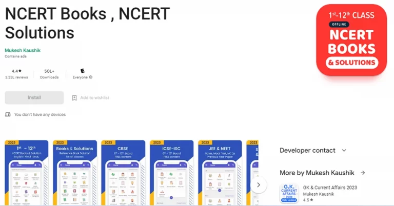 NCERT Solutions app education apps for students in Hindi – NCERT Books