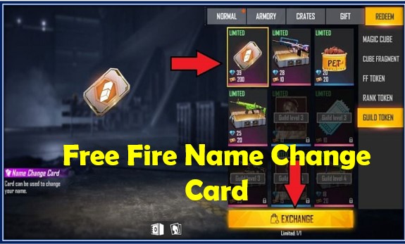 Free Fire Name Change Card